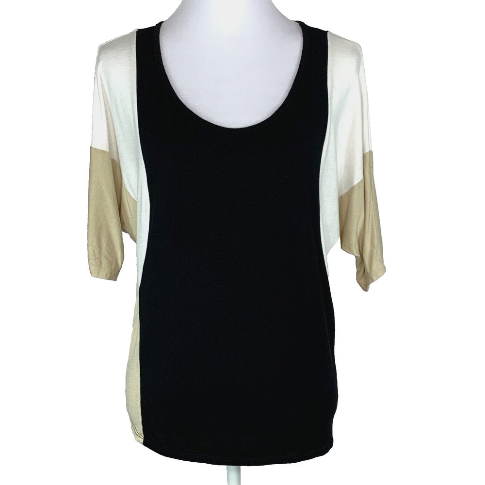 Flats & Heels Womens Size M Top Tunic Blouse Dolman Sleeve Colorblock